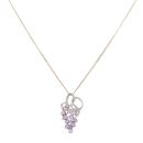 9ct Yellow Gold 0.10ct Diamond and Amethyst Cluster Pendant and Chain 18"
