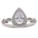 Silver Cubic Zirconia Pear Cluster Ring By Icesia
