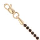 14ct Yellow Gold Black Cubic Zirconia Tennis Bracelet 7"
