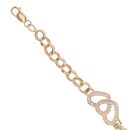 9ct Yellow Gold Cubic Zirconia Double Heart Belcher Bracelet 6.5"