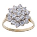 9ct Yellow Gold Cubic Zirconia Cluster Ring