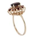 9ct Yellow Gold Garnet Cluster Ring