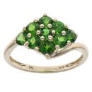 9ct Yellow Gold Diopside Fancy Cluster Ring
