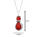 Sterling Silver Baltic Amber Cat Pendant Necklace