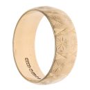 9ct Yellow Gold Patterned Wedding Band 6mm
