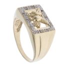9ct Yellow Gold 0.05ct Diamond Eagle Signet Ring