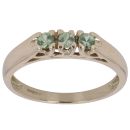 9ct Yellow Gold Green Sapphire Three Stone Ring