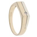 9ct Yellow And White Gold 0.02ct Diamond Signet Ring