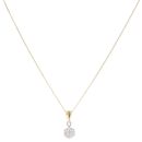 18ct Yellow Gold 0.50ct Daisy Cluster Pendant and Chain 18"