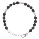 Unique & Co Stainless Steel Lava Bead Fancy Bracelet 8"