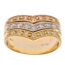 18ct Yellow White and Rose Gold 0.20ct Brilliant Cut Diamond Wishbone Ring