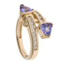 14ct Yellow Gold 0.20ct Diamond And Tanzanite Ring