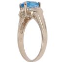 9ct Yellow Gold 0.05ct Diamond and Blue Topaz Ring