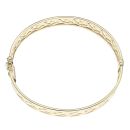 9ct Yellow Gold Hinged Patterned Bangle