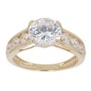 14ct Yellow Gold Cubic Zirconia Single Stone Ring