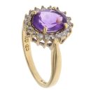 18ct Yellow Gold 0.25ct Diamond And Amethyst Cluster Ring