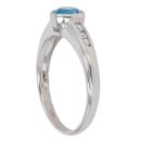 9ct White Gold Cubic Zirconia and Blue Topaz Ring