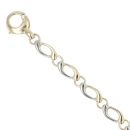 9ct Yellow and White Gold Circle Link Fancy Bracelet 7"