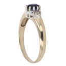 9ct Yellow Gold 0.05ct Diamond And Sapphire Cluster Ring
