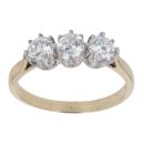 9ct Yellow Gold Cubic Zirconia Three Stone Ring