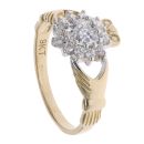 9ct Yellow Gold Cubic Zirconia Claddagh Ring