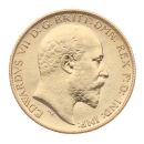 1908 Edward VII Large Head UK Half Sovereign Coin