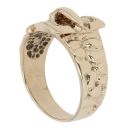 9ct Yellow Gold Garnet Buckle Ring