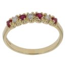 18ct Yellow Gold 0.10ct Diamond And Ruby Ring