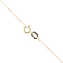 9ct Yellow Gold Cubic Zirconia and Sapphire Heart Pendant and Chain 18"