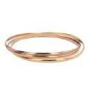 18ct Yellow, White and Rose Gold Tri-Set Russian Bangle