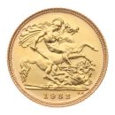 1982 Elizabeth II Decimal Portrait UK Half Sovereign Coin