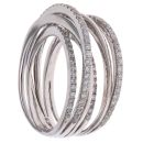 18ct White Gold 0.75ct Brilliant Cut Diamond Crossover Ring