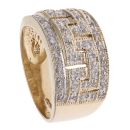 9ct Yellow Gold 0.25ct Diamond Greek Key Ring