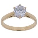 18ct Yellow Gold Cubic Zirconia Solitaire Ring