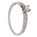 Platinum 0.50ct Princess and Brilliant Cut Diamond Solitaire Ring