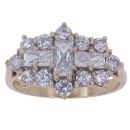 9ct Yellow Gold Cubic Zirconia Cluster Ring