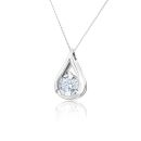 9ct White Gold 1.00ct Oval Lab Grown Diamond Tear Frame Pendant