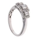 9ct White Gold 0.40ct Baguette and Brilliant Cut Diamond Triple Cluster Ring