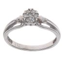 9ct White Gold 0.15ct Diamond Cluster Ring