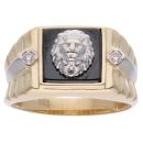 14ct Yellow & White Gold Child's Lion Signet Ring