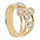 18ct Yellow Gold Diamond Bubble Five Stone Ring by Anya Belle