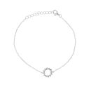 Silver Cubic Zirconia Circle Bracelet 7.5" by Icesia