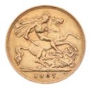 1907 Edward VII Large Head UK Half Sovereign Coin