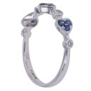 18ct White Gold 0.05ct Brilliant Cut Diamond and Sapphire Heart Ring
