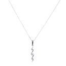 9ct White Gold Cubic Zirconia Pendant and Chain 18"