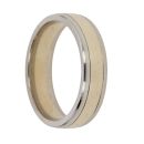 9ct Yellow and White Gold Plain Wedding Band 4.8mm