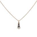 9ct Yellow Gold 0.03ct Diamond And Sapphire Pendant And Chain 7"