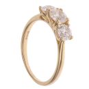 18ct Yellow Gold 1.50ct Brilliant Cut Diamond Trilogy Ring