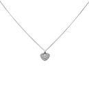 18ct White Gold 0.05ct Diamond Lattice Heart Pendant And Chain 18"