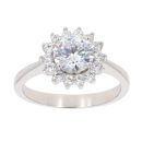 Silver Cubic Zirconia Cluster Ring by Icesia
